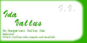 ida vallus business card